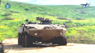 Israel MOD  Eitan 8X8 Armoured Wheeled Vehicle Field Testing At Golan Heights 720p [upl. by Aliak]