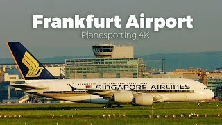 90 MIN Frankfurt Plane Spotting HEAVY  Take offs Taxis and Landings  4K [upl. by Lidda159]