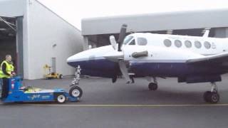 Moving an RAF Beech King Air B200 with an Aircraft Tug [upl. by Aldarcie145]