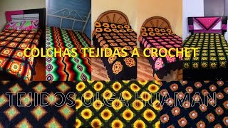 Colchas tejidas a crochet ganchillo o gancho  TEJIDOS OLGA HUAMAN [upl. by Neroc]