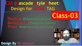 HTML with CSS Class 3 Sir Masood  div tag  inline css  internal css  margintop  layout [upl. by Llehsad589]