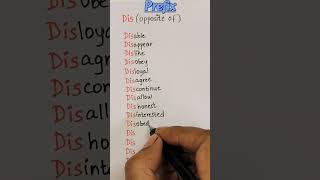 Prefix DIS  words  Learn Englishshorts english englishgrammar [upl. by Ajiak]