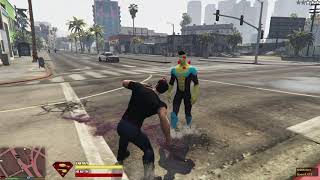 GTA V  Conner Kent vs Invincible  Epic battle [upl. by Ylahtan100]