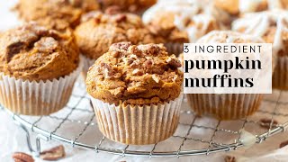 3 Ingredient Pumpkin Muffins  Healthy and Easy [upl. by Sinaj]