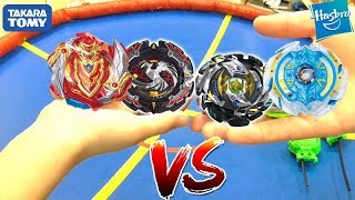 Beyblade Big BeyStadium BEYBLADE BURST TURBO Battle Takara Tomy vs Hasbro [upl. by Eerol797]