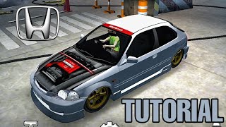 Car Parking Multiplayer  Best openhoodhonda civic EK  TUTORIAL [upl. by Aihsital]