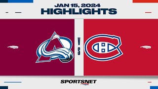 NHL Highlights  Avalanche vs Canadiens  January 15 2024 [upl. by Cowden]