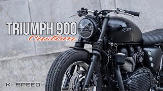 Custom TRIUMPH 900  Brat Style Bobber  by K Speed [upl. by Lubow]