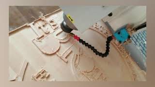 Gravura in lemn 3D cu Router RUBIQ CNC [upl. by Xenos798]