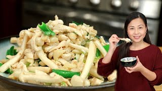 Easy Chicken and Seafood Mushroom Stirfry keto friendly 鸡肉炒海鲜菇 [upl. by Buffum632]