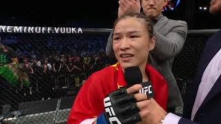 UFC Shenzhen Zhang Weili and Jessica Andrade Octagon Interviews [upl. by Ambrogino]