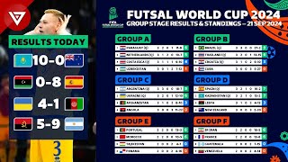 🔴 MD3 FIFA FUTSAL WORLD CUP 2024 Group Results amp Standings Table as of 21 Sep 2024 [upl. by Ogg349]