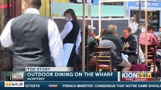 Restaurants on Monterey’s Old Fisherman’s Wharf open for outdoor dining [upl. by Ynogoham]