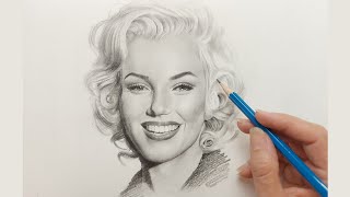 Portrait Drawing Tutorial for Beginners  Charcoal Drawing  Marilyn Monroe [upl. by Merrell]