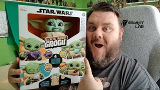 Star Wars Galactic Snackin’ Grogu The Mandalorian Baby Yoda Animatronic Toy Review [upl. by Motteo912]