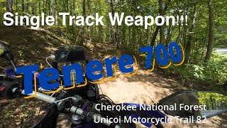 Tenere 700 ADV Obliterates Tennessee Single Track  Trail 82  Cherokee Natl Forest [upl. by Karol41]