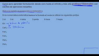 Formulación inorgánica 06 Hidruros metálicos nomenclatura sistemática [upl. by Oizirbaf382]