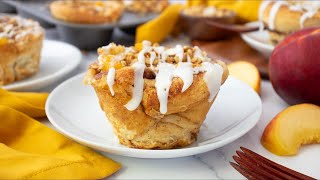 3Ingredient Peach Cobbler Cinnamon Rolls Recipe [upl. by Sackville]