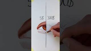 Hyperrealistic Drawing Of Eye 5 Pencils vs 300 Pencils colouring colouredpencil drawing fypシ゚ [upl. by Eutnoj]