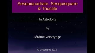 Sesquiquadrate Sesquisquare amp Trioctile in Astrology [upl. by Rennat]