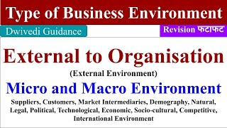 Micro environment Macro Environment type of environment type of business environment bba mba [upl. by Einot]