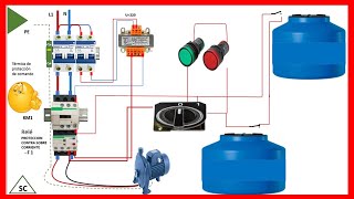 INSTALACIÓN ELÉCTRICA automatismo llenado de tanque y cisterna monofásico [upl. by Ttreve257]