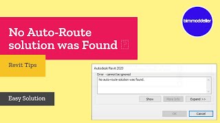 Solved Revit Error  No Autoroute Solution was Found [upl. by Artemus]