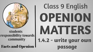 class 9 English  opinion matters  lesson  142  students responsibility towards community [upl. by Amek]