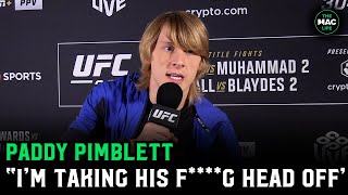 Paddy Pimblett “I’m taking King Green’s head off his fg shoulders” [upl. by Elatsyrc]