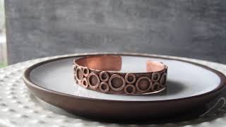 Handmade Copper Cuff Bracelet Healing Copper Bracelet Copper Jewelry Review [upl. by Oirom]