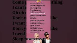 APT lyrics lyricsrose Rose and Bruno Mars apt [upl. by Nivac978]