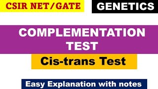 Complementation Test  Cistrans test  Genetics  CSIR NET JRF  Life Sciences [upl. by Orazal808]