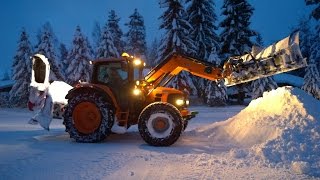 Snowek N320 articulated plough and John Deere 6430 [upl. by Natam301]