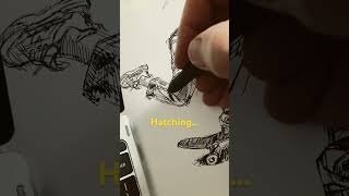 How to cross hatch Ink drawing [upl. by Nomrac]