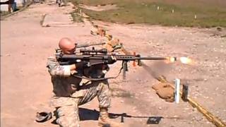 50 cal sniper rifle fired from the kneeling [upl. by Eenafit925]