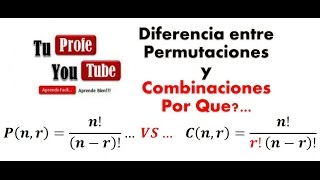 Combinaciones y Permutaciones Explicacion y Ejercicios de Combinaciones TuProfeYouTube [upl. by Fulviah694]