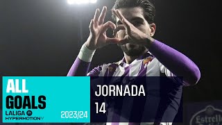 Todos los goles de la jornada 14 de LALIGA Hypermotion 20232024 [upl. by Adnilec]