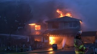 Two Alarm Fire Damages Five Homes Graham WA RAW Footage [upl. by Gwenni]