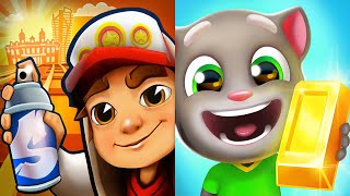 FUN FUN FUN JAKE GOLD RUN  SUBWAY SURFERS MONACO 2022 VS TALKING TOM GOLD RUN [upl. by Salomo]