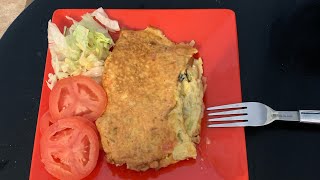 Floured Omelette Made With Riced Cauliflower and Broccoli Slaw recipes omelette [upl. by Allegra]