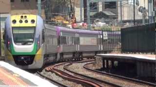 Metro and Vline trains at Footscray 1  Melbourne Transport [upl. by Eseilanna]