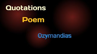 Quotations about poem Ozymandias Mushtaq Ahmad Gurmani science college [upl. by Dorolisa]