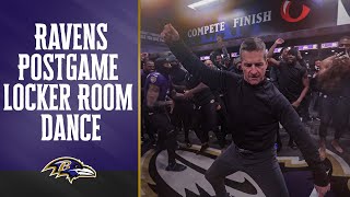 Ravens Coaches Players Dance In Locker Room Celebration After Divisional Victory [upl. by Dnalyag]