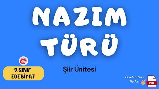 Nazım Türü Nedir Türk Şiirinde Nazım Türleri 📌 9Sınıf Edebiyat Şiir Ünitesi  Deniz Hoca  PDF 📘📕 [upl. by Wes]