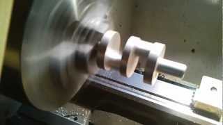 Model Crankshaft 01000 rpm demo metal turning [upl. by Ihsar502]