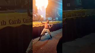 Fireman at work in Tobago Carnival tobago fireblower shorts carnival [upl. by Nosrac]