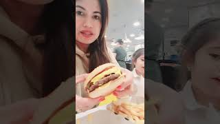 😱 McDonalds new philly Stack burger 🍔 😋 asmr mukbang 😲 😱 [upl. by Shulem]