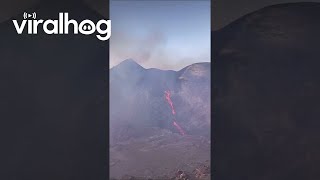 Lava Fall on Mount Etna Volcano  ViralHog [upl. by Ylaek89]