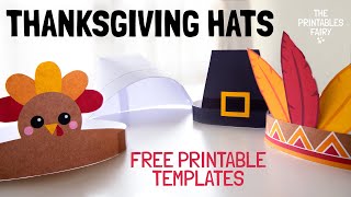 DIY Thanksgiving Hats Pilgrim Hat Bonnet Turkey Hat amp Indian Crown [upl. by Nolrac]