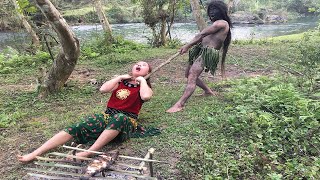 Primitive Life  Farm Life Finding Food in the rainforest meet forest people  Off Grid Living [upl. by Bartosch]